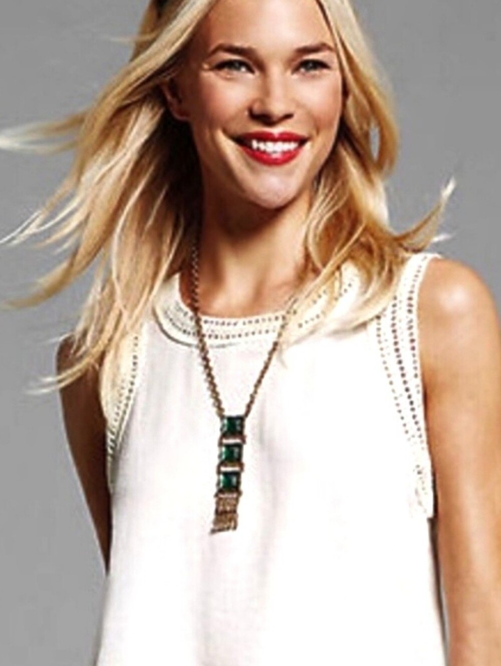 Cabi Marisa Crochet Trim Ivory Sleeveless Tank Top 5042